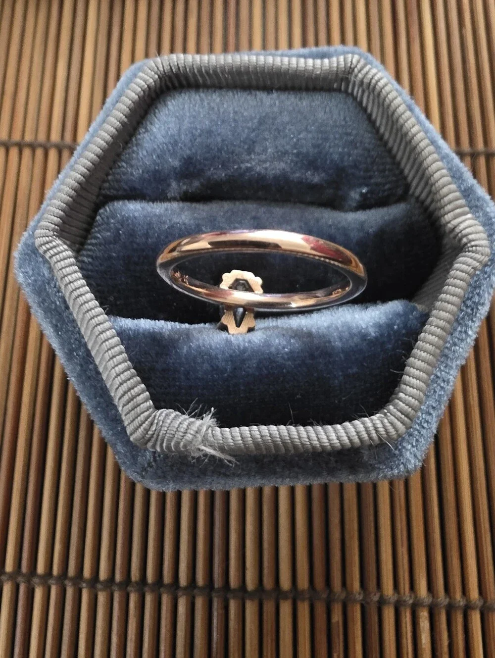 10k Moissanite Coffin Rose Gold Ring